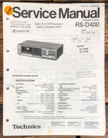 Technics RS-D400 Cassette  Service Manual *Original*