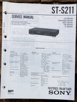 Sony ST-S211 Tuner  Service Manual *Original*