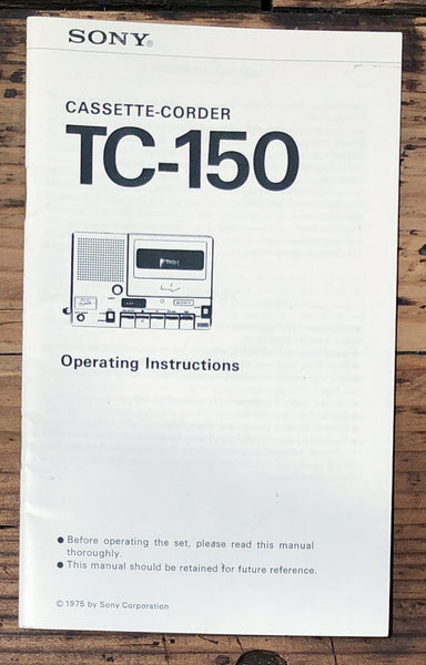 Sony TC-150   Owner / User Manual *Original*