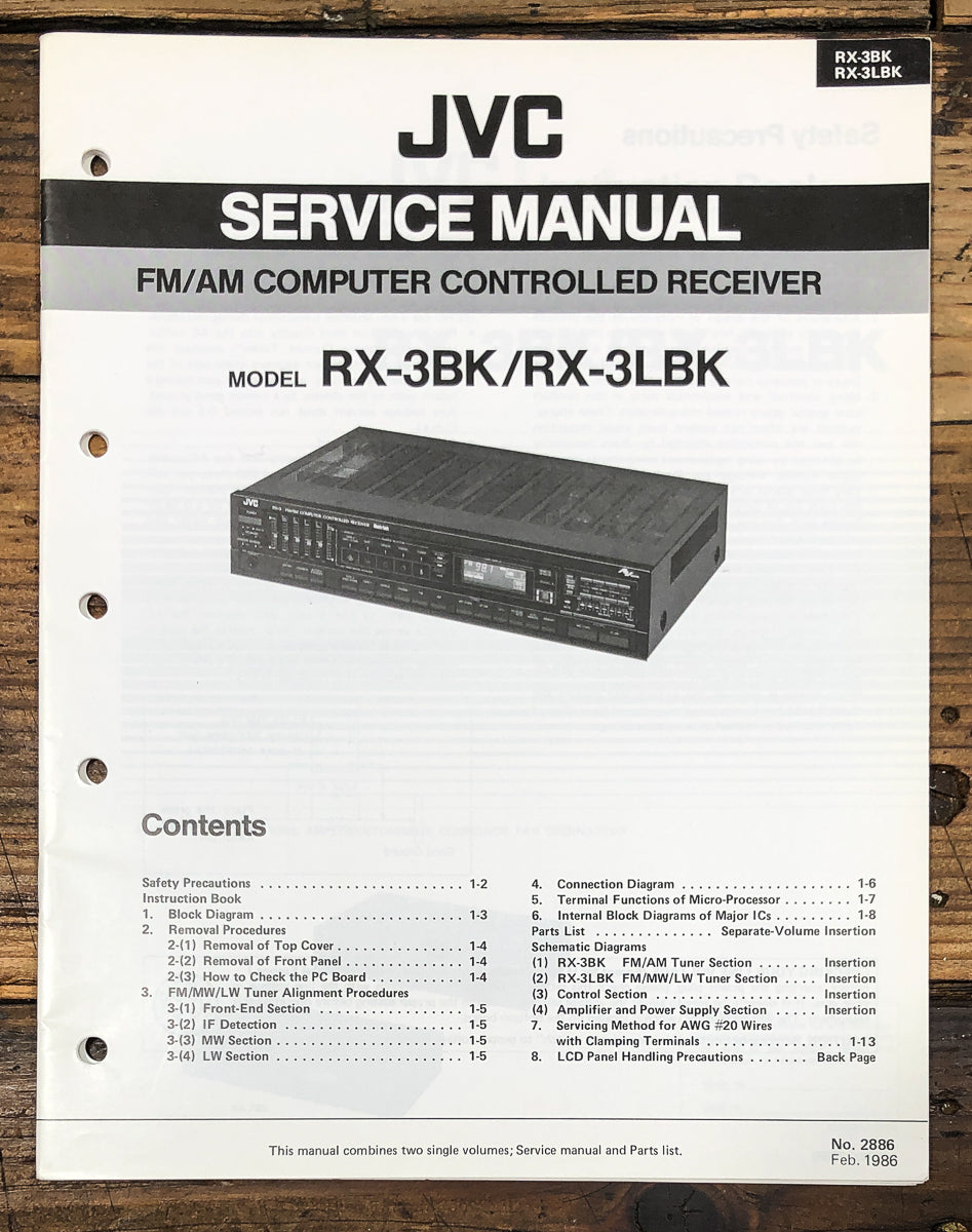 JVC RX-3 Receiver Service Manual *Original*