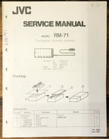 JVC RM-71 Remote Control Service Manual *Original*