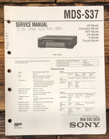 Sony MDS-S37 MD Player Service Manual *Original*