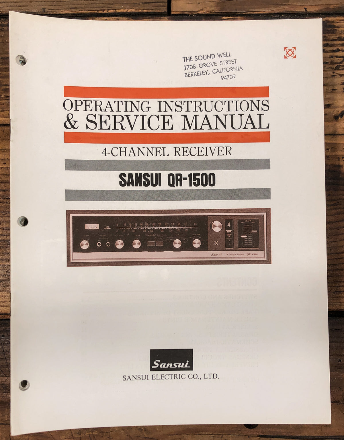 Sansui QR-1500 Receiver  Service Manual *Original*
