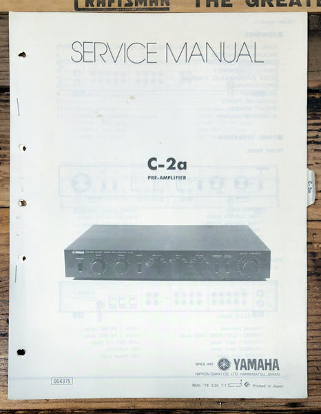 Yamaha C-2a Preamp / Preamplifier  Service Manual *Original*