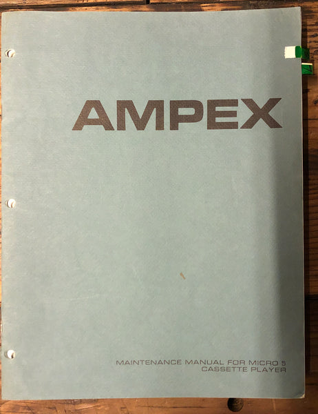 Ampex Micro 5 Cassette  Service Manual *Original*