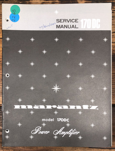 Marantz Model 170DC Amplifier  Service Manual *Original*