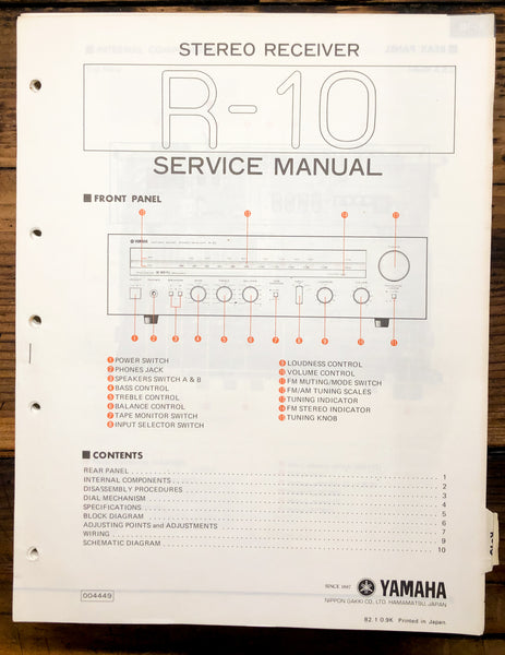 Yamaha R-10 Receiver  Service Manual *Original*