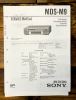 Sony MDS-M9 MD Deck  Service Manual *Original*