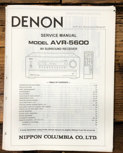 Denon AVR-5600 Receiver / Amplifier  Service Manual *Original*