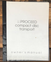 Madrigal Audio Proceed Compact Disc Transport   Owner / User Manual *Original*