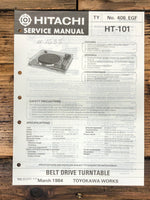 Hitachi HT-101 Record Player / Turntable Service Manual *Original*
