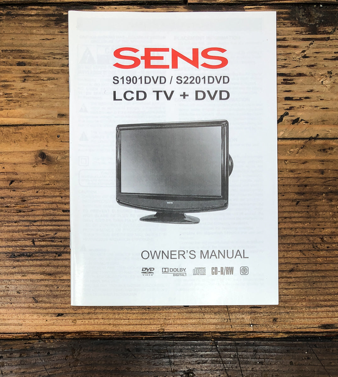 Sens S19101DVD S2201DVDMonitor  Owners / User Manual *Original*