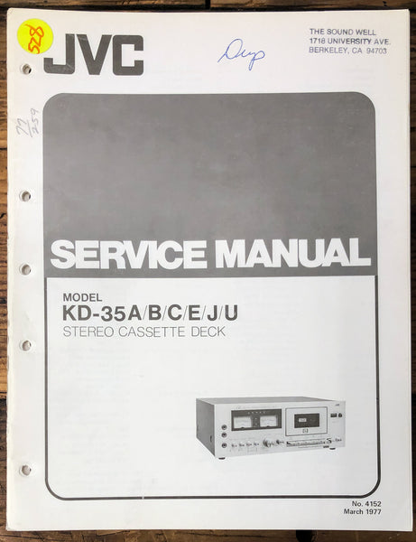 JVC KD-35 A B C  Cassette  Service Manual *Original*