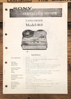 Sony Model 464 Tape Recorder  Service Manual *Original*