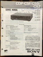 Sony CDP-C5F -C5S -C57 CD Player  Service Manual *Original*