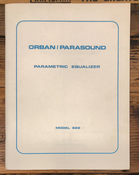 Orban Model 622 Equalizer Schematic & Owners / User Manual *Orig*