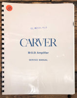 Carver M-0.5T Amplifier  Service Manual *Original*