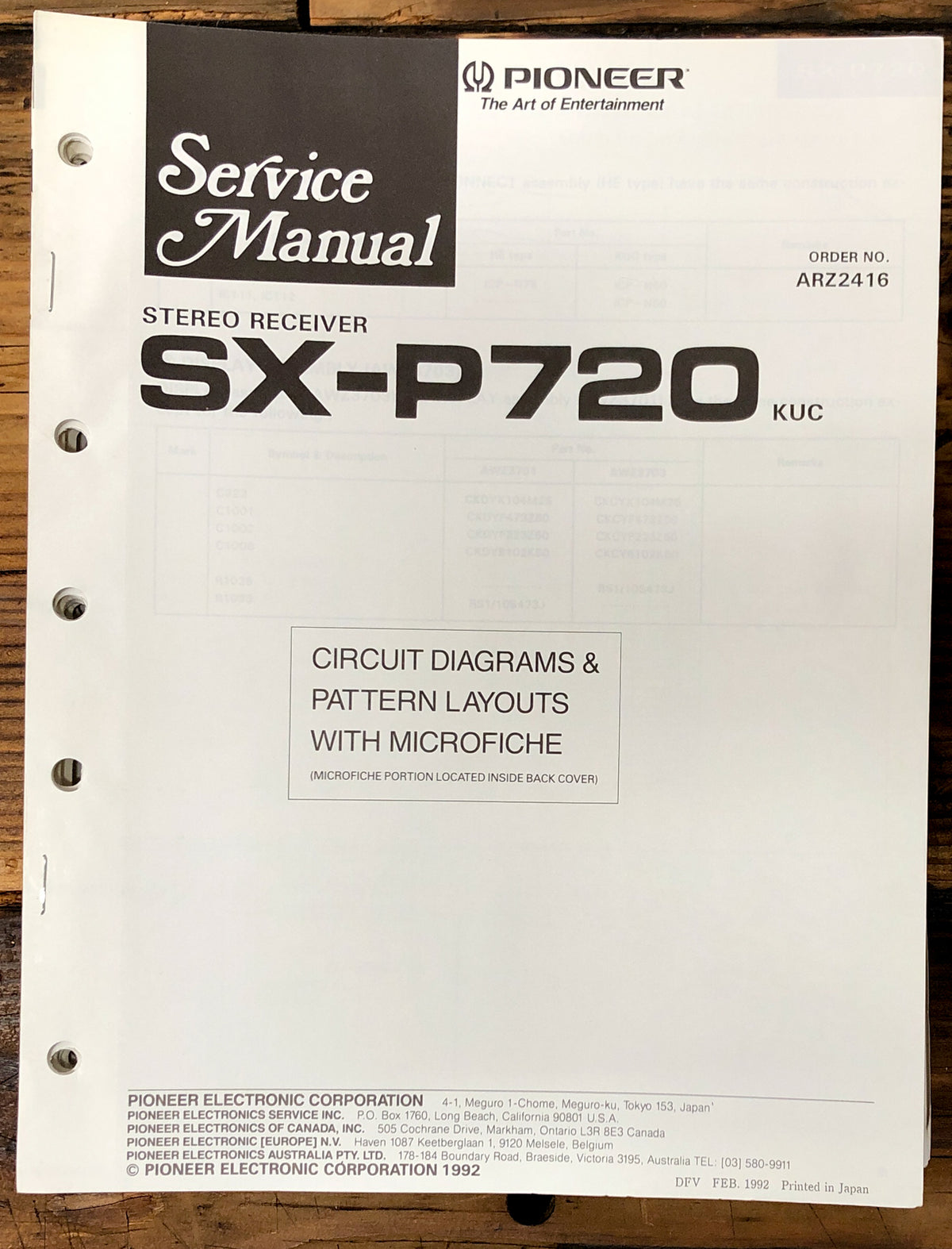 Pioneer SX-P720 Receiver  Service Manual *Original*