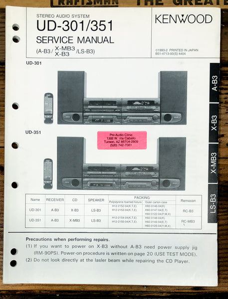 Kenwood UD-301 UD-351 Stereo  Service Manual *Original*