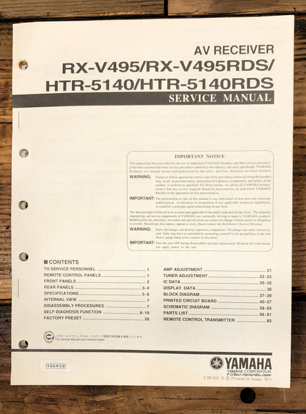 Yamaha RX-V495 HTR-5140 RDS Receiver  Service Manual *Original*
