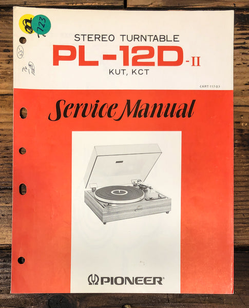 Pioneer PL-12D MK2 -12D II Record Player / Turntable Service Manual *Original*