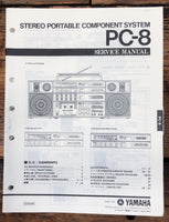 Yamaha PC-8 Portable Stereo / Radio  Service Manual *Original*