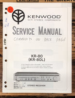 Kenwood KR-80 KR-80L Receiver  Service Manual *Original*