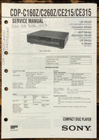 Sony CDP-C160Z -C260Z -CE215 -CE315 CD Player  Service Manual *Original*