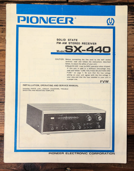 Pioneer SX-440 Receiver Owner & Service Manual *Original*