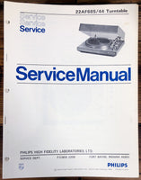 Philips AF 685 / 22AF685/44 Record Player / Turntable Service Manual *Orig*