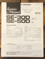 Pioneer SE-30D SE-50D Headphones  Service Manual *Original*