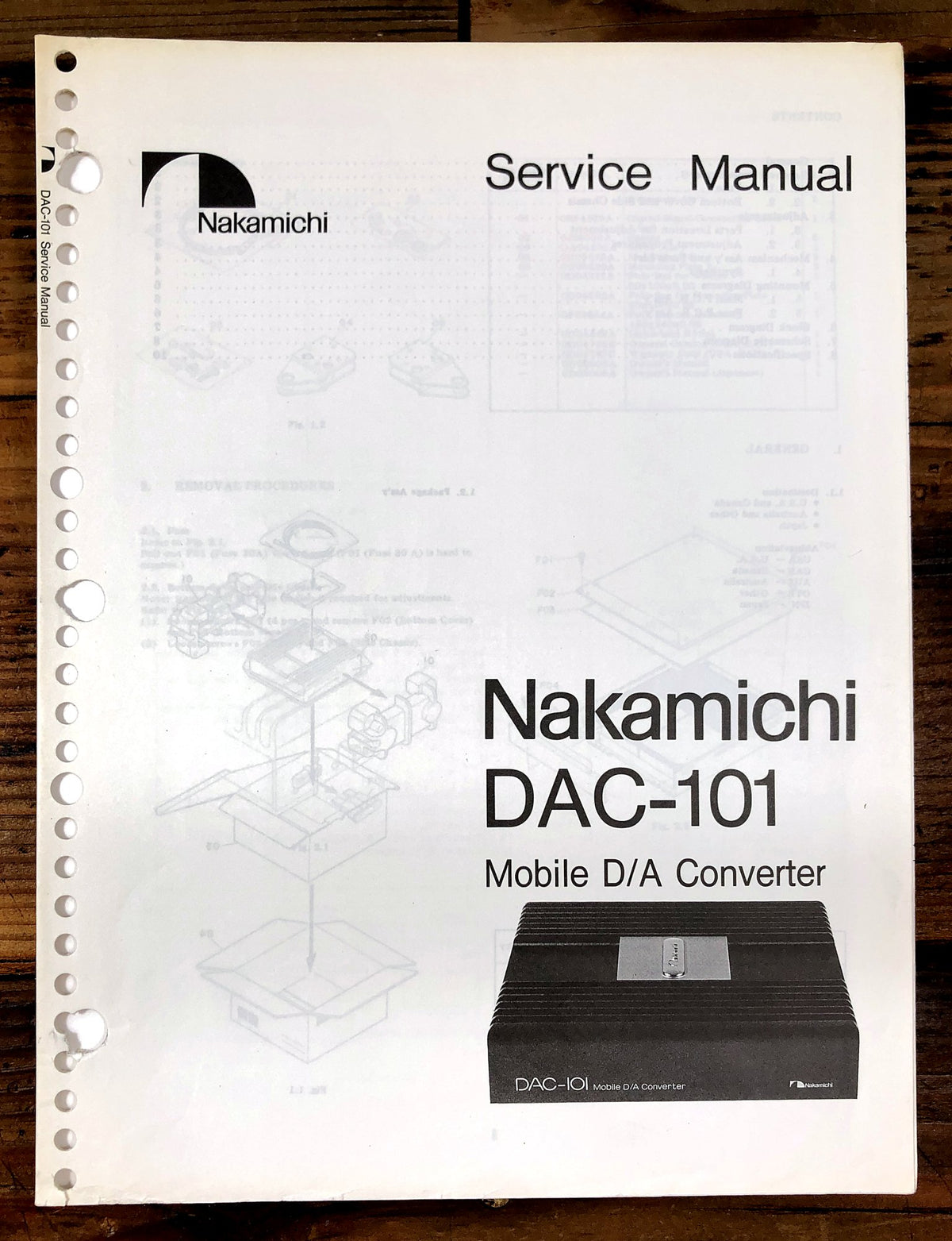 Nakamichi DAC-101 Mobile D/A Converter Service Manual *Original*