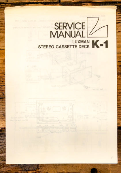 Luxman K-1 Cassette Service Manual *Original*