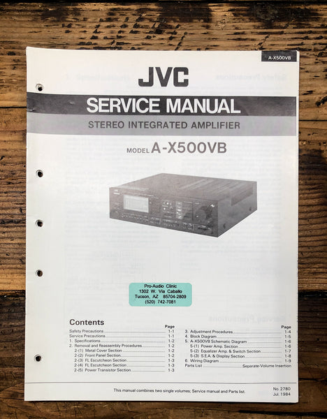 JVC AX-X500 A-X500VB Amplifier  Service Manual *Original*