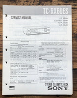 Sony TC-RX60ES Cassette  Service Manual *Original*