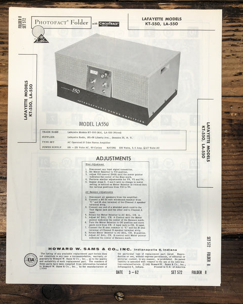 Lafayette KT-550 LA-550  Sams's Service Manual *Original*