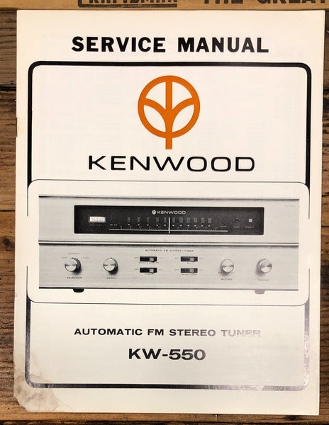 Kenwood KW-550 Tuner  Service Manual *Original*