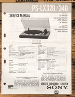 Sony PS-LX310 PS-LX340 Record Player / Turntable  Service Manual *Original*
