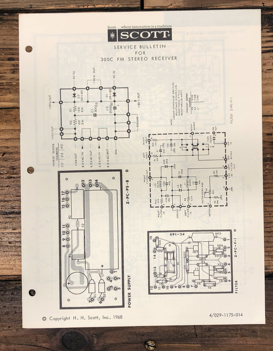 HH Scott Model 300C Receiver Service Manual *Original*
