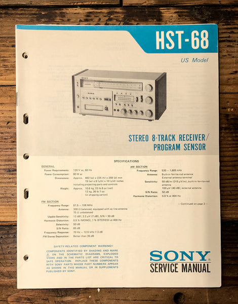 Sony HST-68 Stereo  Service Manual *Original*