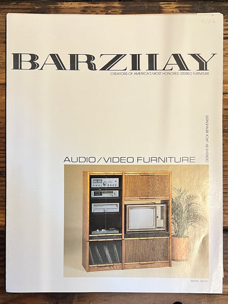 Barzilay 1982 Audio Furniture Brochure & Price List  4pg  *Original*