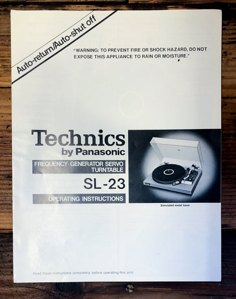 Technics SL-23 Record Player / Turntable  Owner / User Manual *Original*