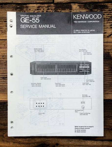 Kenwood GE-55 Equalizer  Service Manual *Original*