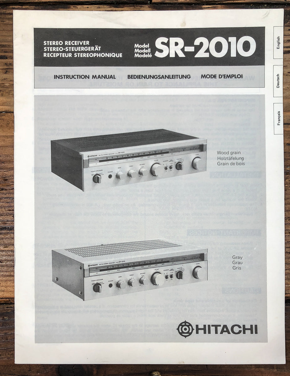 Hitachi SR-2010 Receiver Owners / User Manual *Original*