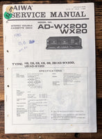 Aiwa AD-WX200 AD-WX20 Cassette  Service Manual *Original*