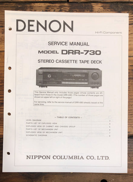 Denon DRR-730 Cassette  Service Manual *Original*