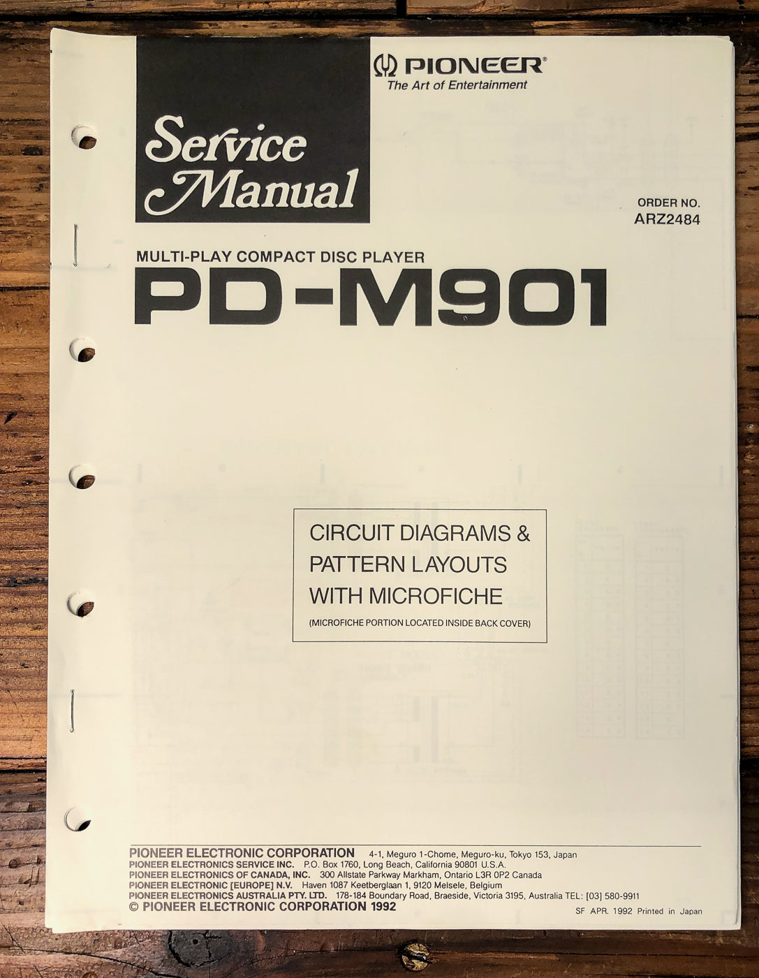 Pioneer PD-M901 CD Changer Service Manual *Original*