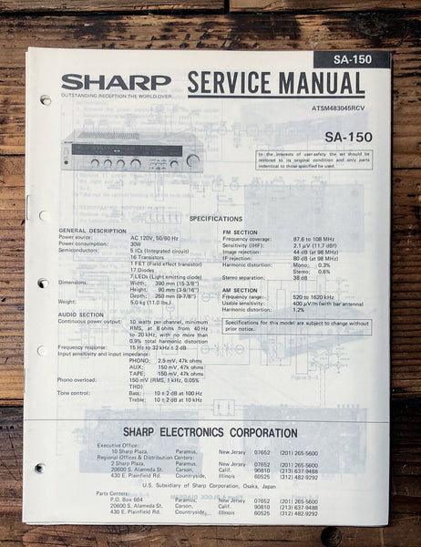 Sony SA-150 Amplifier / Receiver  Service Manual *Original*