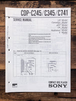 Sony CDP-C245 CDP-C345 CDP-C741 CD Player  Service Manual *Original*