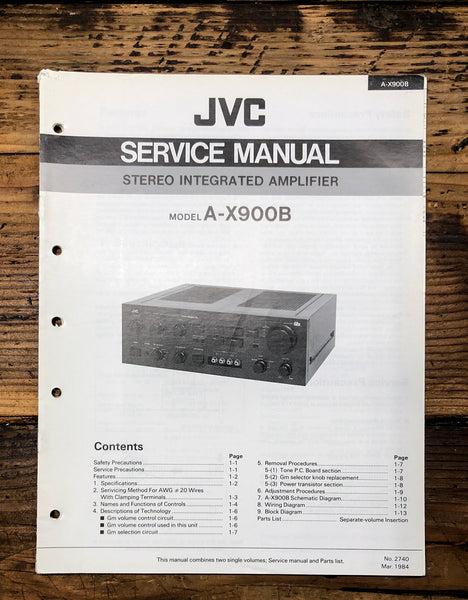 JVC AX-X900B A-X900 B Amplifier  Service Manual *Original*